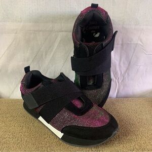 JUICY COUTURE Platform Sneaker Sock Lining Iridescent Color Velcro Closure 9M
